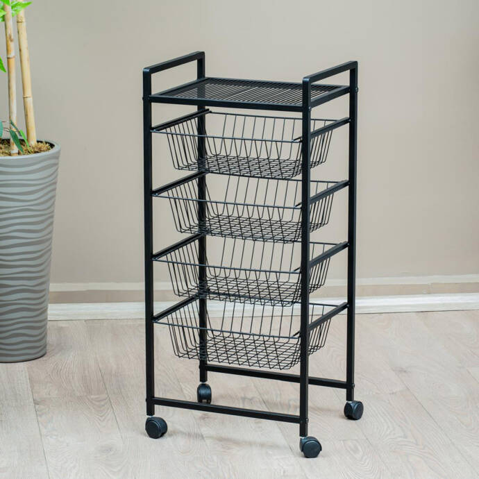 4 Raflı Tekerlekli Sebzelik - 4