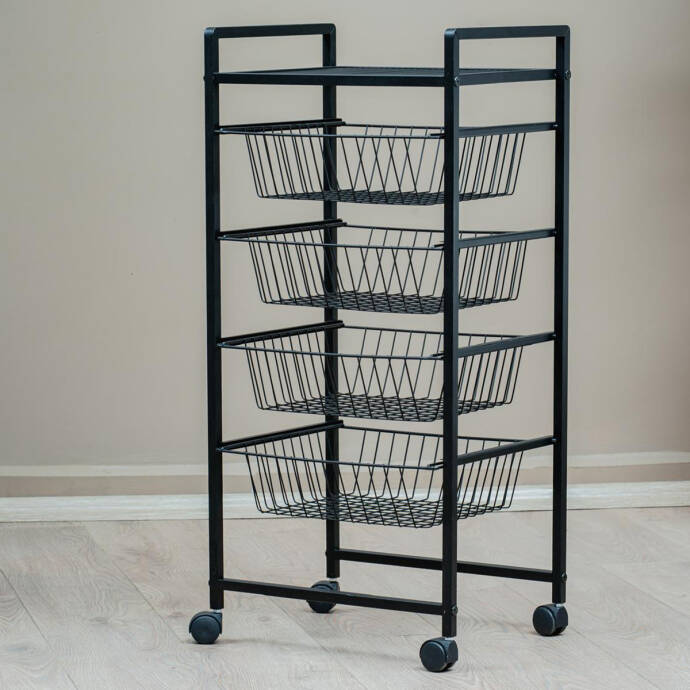 4 Raflı Tekerlekli Sebzelik - 5