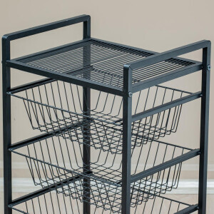 4 Raflı Tekerlekli Sebzelik - 6