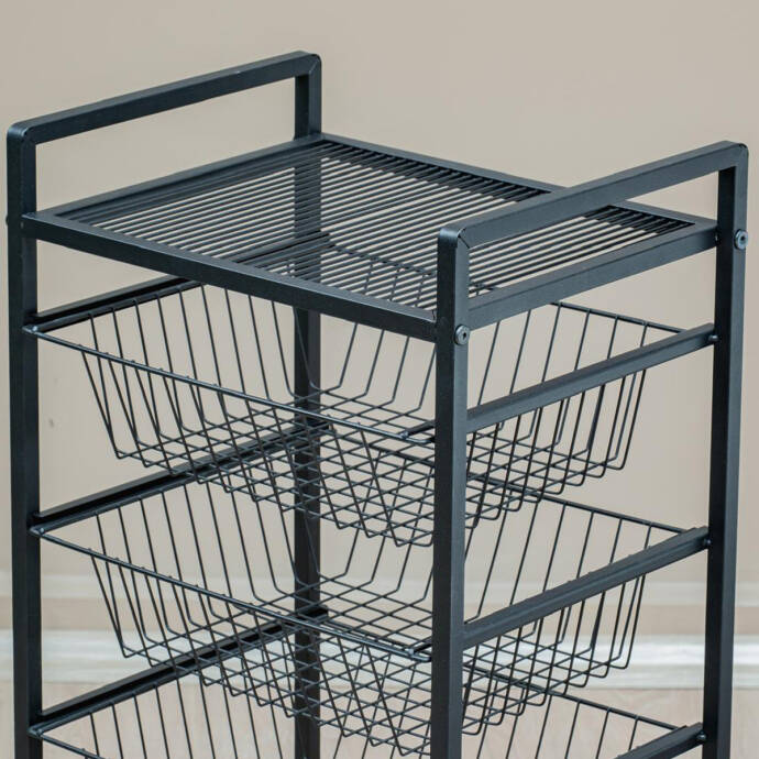 4 Raflı Tekerlekli Sebzelik - 6