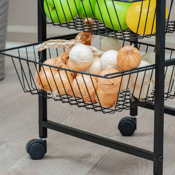 4 Raflı Tekerlekli Sebzelik - 8