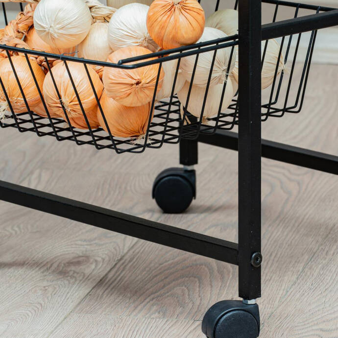 4 Raflı Tekerlekli Sebzelik - 9