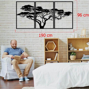 Afrika Ağacı Metal Duvar Dekoru 75x150 - 5