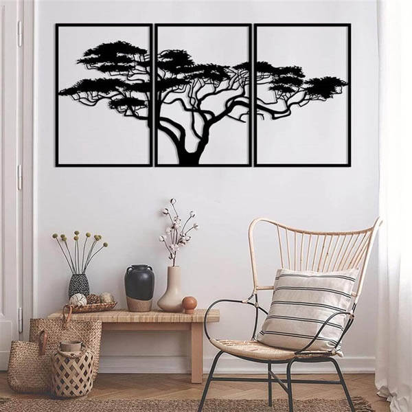 Afrika Ağacı Metal Duvar Dekoru 75x150 - 4
