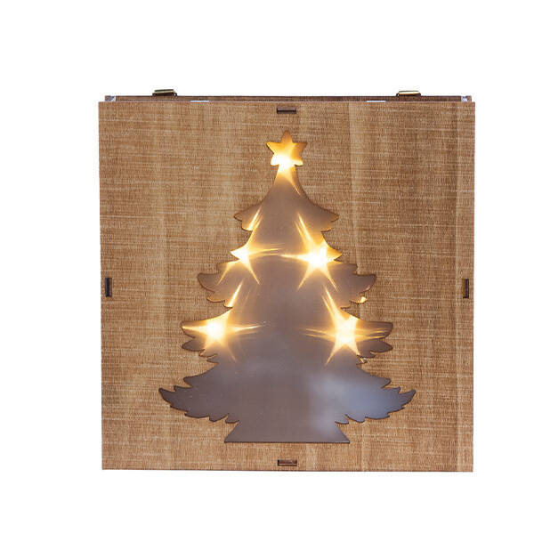 Ahşap Çam Ağacı Ledli Pano - 3