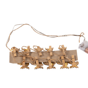 Ahşap Geyik Mandallı Led Işık Zinciri - 4