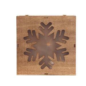 Ahşap Kar Tanesi Ledli Pano - TepeHome