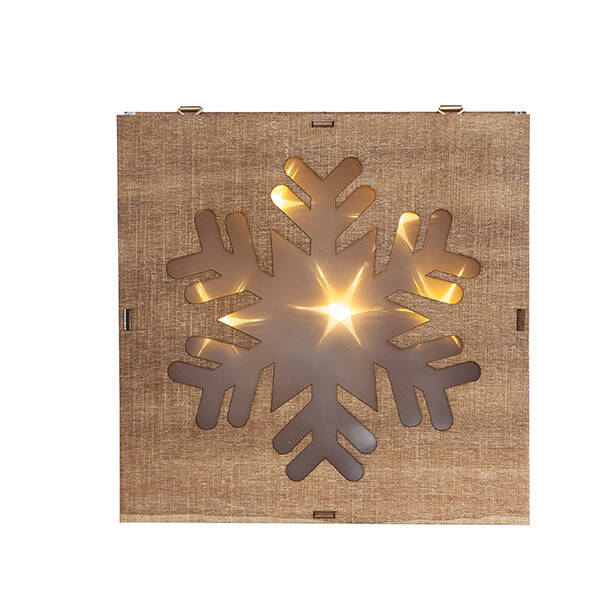 Ahşap Kar Tanesi Ledli Pano - 2