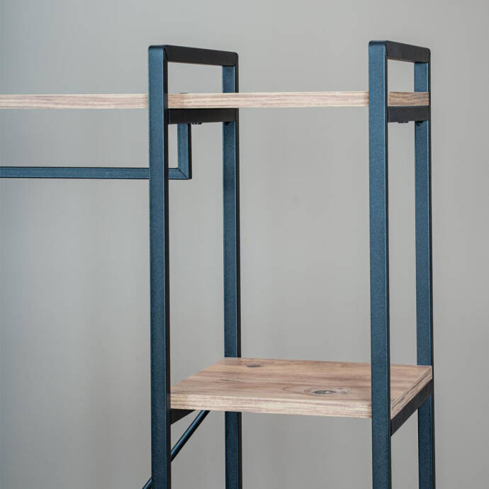 Ahşap Raflı Metal Askılık - 9