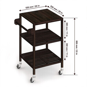 Akasya Ahşap Servis Arabası - 7