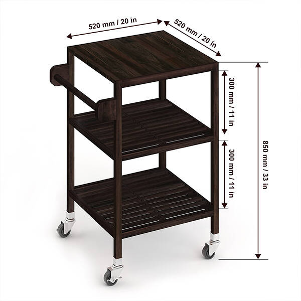 Akasya Ahşap Servis Arabası - 7