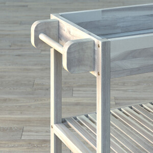 Akasya Ahşap Tepsili Servis Arabası - 3