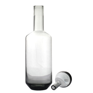 Antik Cam Füme Kapaklı Karaf13x13x50 Cm - TepeHome