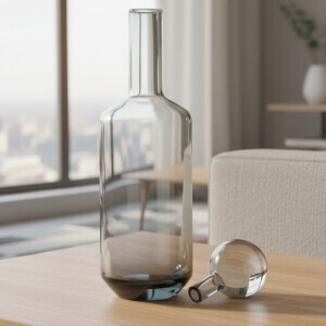 Antik Cam Füme Kapaklı Karaf13x13x50 Cm - TepeHome (1)