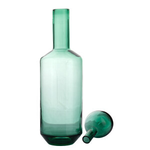 Antik Cam Yeşil Kapaklı Karaf13x13x50 Cm - TepeHome