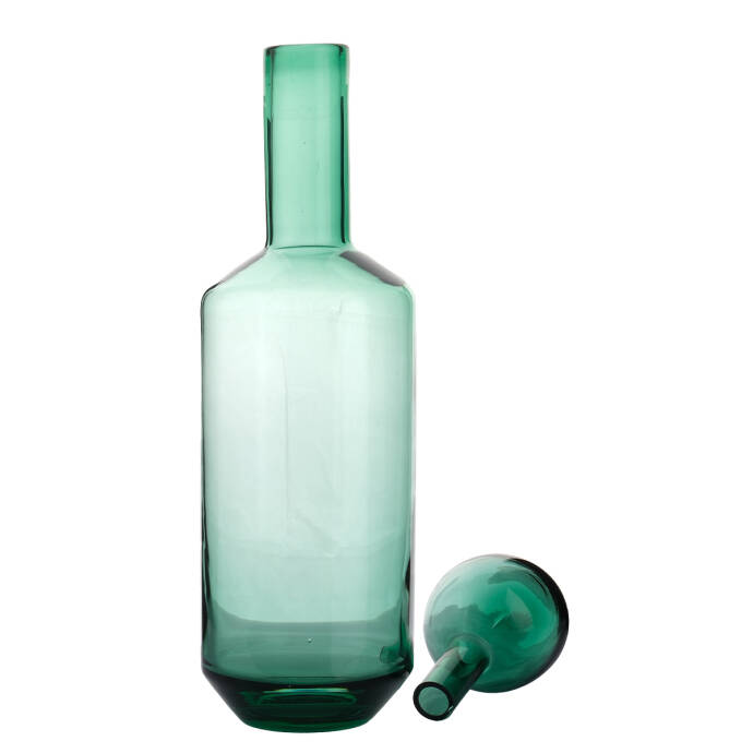 Antik Cam Yeşil Kapaklı Karaf13x13x50 Cm - 1