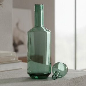 Antik Cam Yeşil Kapaklı Karaf13x13x50 Cm - TepeHome (1)