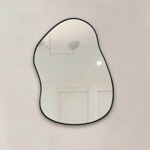 Asimetrik Ahşap Duvar Aynası 66x50 - 4