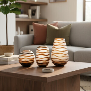 Cam Vazo Brown 15x15x21 Cm - TepeHome (1)