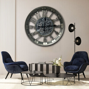 Çarklı  Metal Duvar Saati CM21K028R - TepeHome (1)