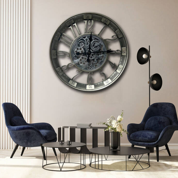 Çarklı  Metal Duvar Saati CM21K028R - 2