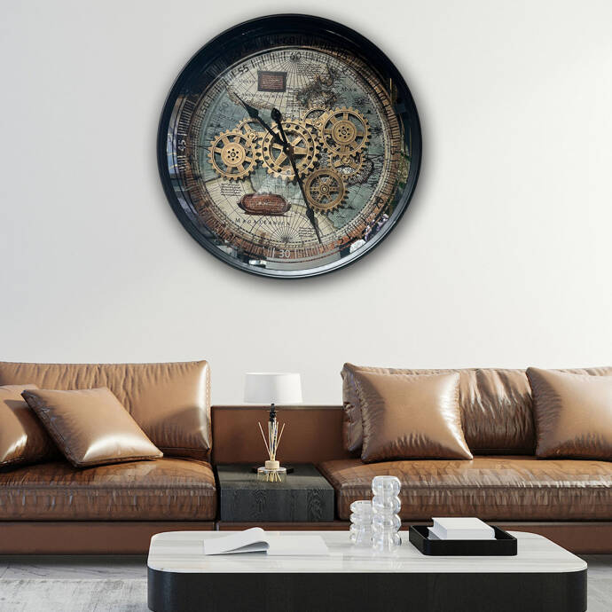 Çarklı  Metal Duvar Saati CM23101 - 2