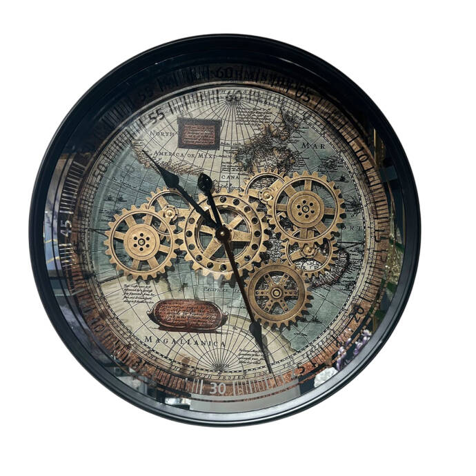 Çarklı  Metal Duvar Saati CM23101 - 1