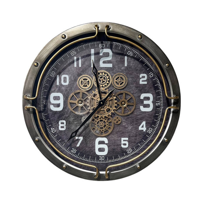 Çarklı  Metal Duvar Saati CM24124 - 1