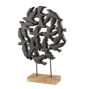 Çemberde Dekoratif Obje Uçan Kuşlar - 5