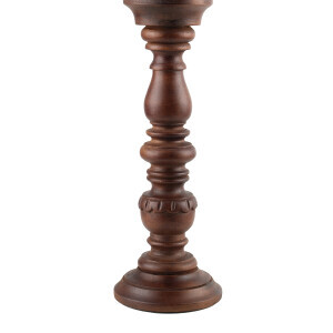 Dark Walnut Ahşap Dekoratif Şamdan - TepeHome