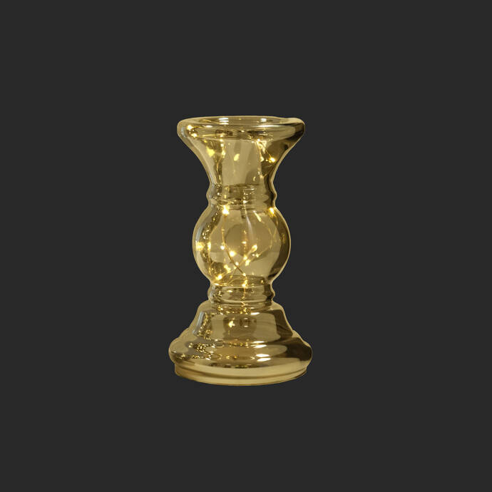 Dekoratif Boğumlu Şamdan Ledli Küçük - 2