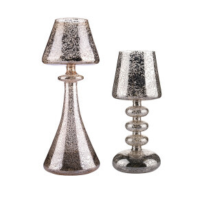 Dekoratif Konik Abajur Ledli Cam Küçük - 3