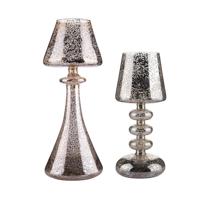 Dekoratif Konik Abajur Ledli Cam Küçük - 3