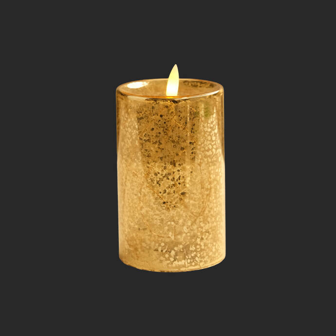 Dekoratif Mum Cam Ledli Silindir Küçük - 2