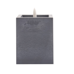 Dekoratif Mum Ledli Gri Beton Efekt Byk - TepeHome