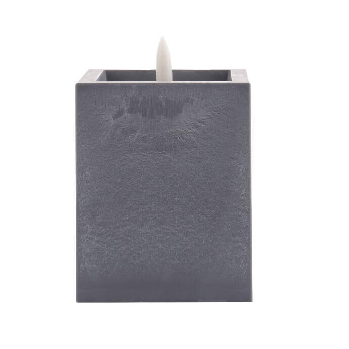 Dekoratif Mum Ledli Gri Beton Efekt Byk - 1