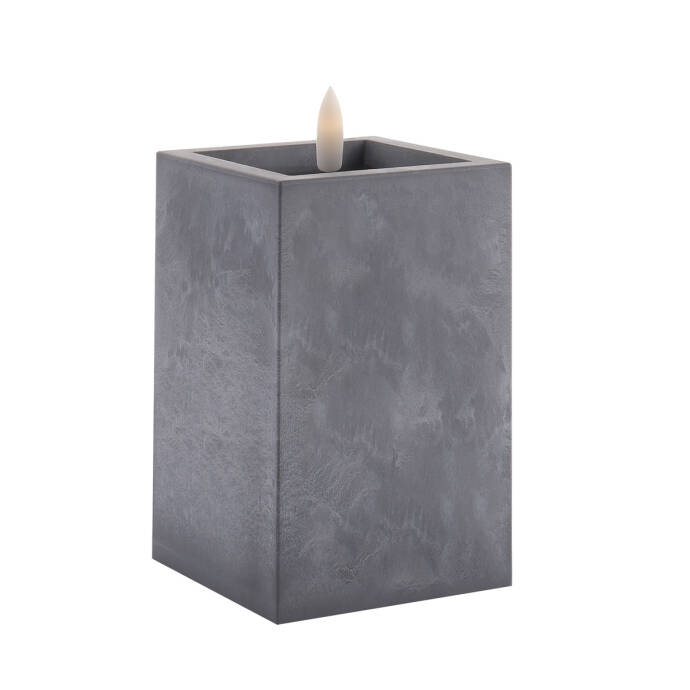 Dekoratif Mum Ledli Gri Beton Efekt Byk - 2