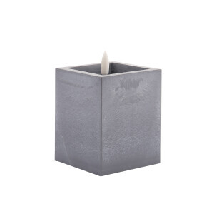 Dekoratif Mum Ledli Gri Beton Efekt Kçk - TepeHome