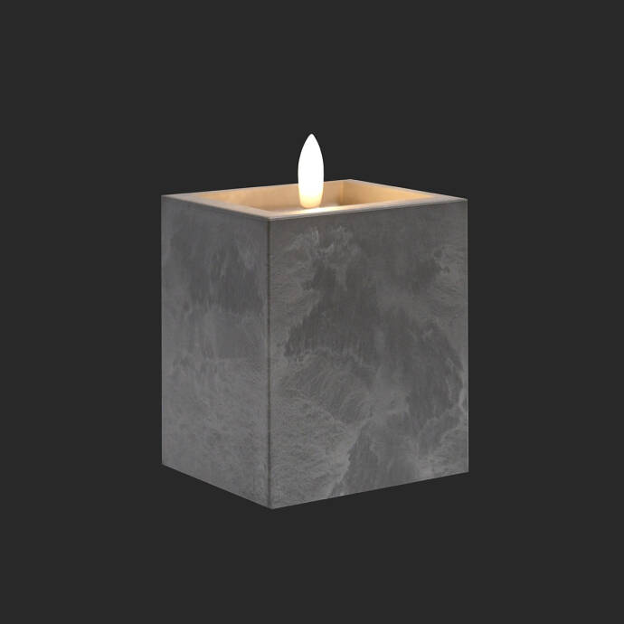 Dekoratif Mum Ledli Gri Beton Efekt Kçk - 4