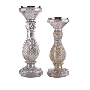 Dekoratif Şamdan Cam Ledli Küçük - TepeHome (1)