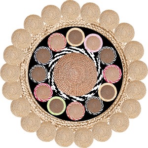 Dij. Baskı Deri Yuvarlak Halı - TepeHome (1)