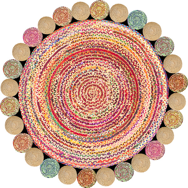 Dij. Baskı Deri Yuvarlak Halı - 2