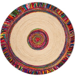 Dij. Baskı Deri Yuvarlak Halı - TepeHome (1)