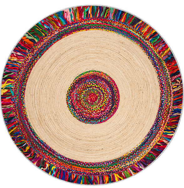 Dij. Baskı Deri Yuvarlak Halı - 2