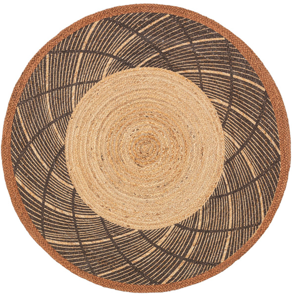 Dij. Baskı Deri Yuvarlak Halı - 2