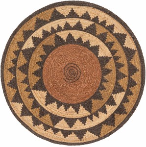 Dij. Baskı Deri Yuvarlak Halı - TepeHome (1)