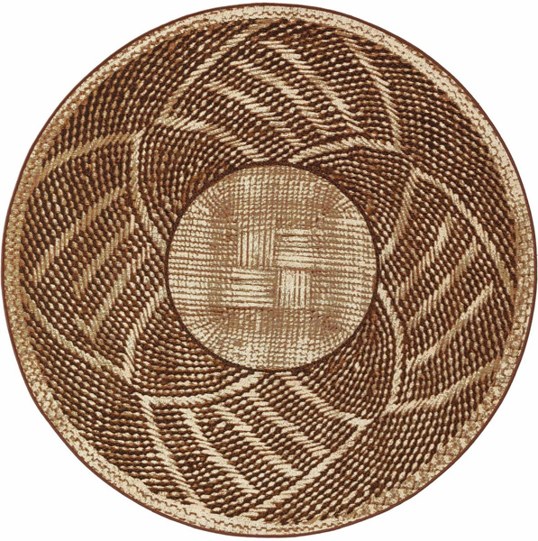 Dij. Baskı Deri Yuvarlak Halı - 2