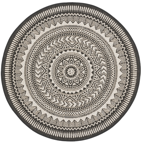 Dij. Baskı Deri Yuvarlak Halı - 2