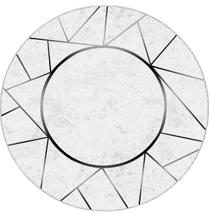 Dij. Baskı Deri Yuvarlak Halı - TepeHome (1)