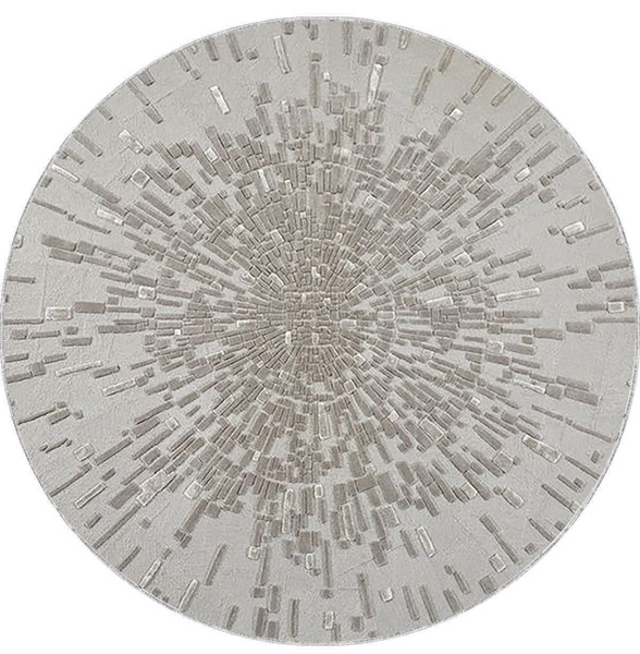 Dij. Baskı Deri Yuvarlak Halı - 2